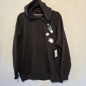 NWT Volcom Sz Lg Black Hoodie with Graphic Design Unisex